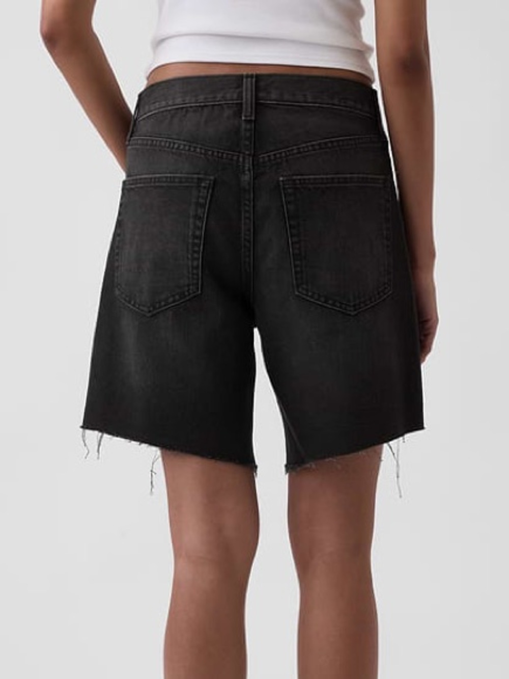 NWT 8" 90’s Mid Rise Loose black Denim Bermuda Shorts size 28 regular - Picture 4 of 11
